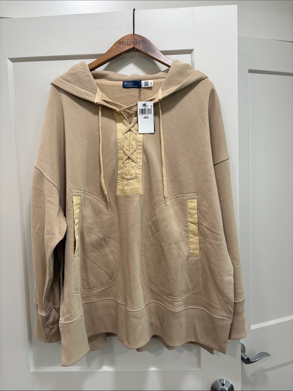 Ralph Lauren Oversized Hooded Lace up Sweatshirt—BEAUTIFUL!! Lagenlook—NWT—XS/S